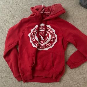 American Eagle Red Print Hoodie